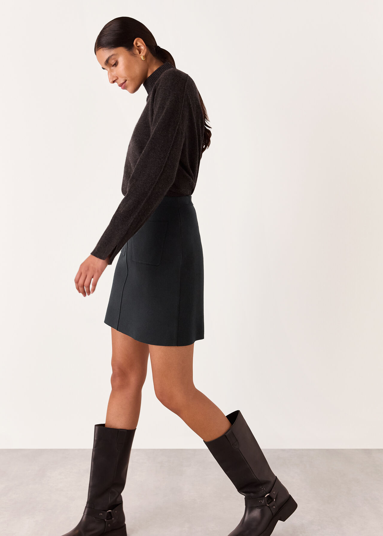 Patch Pocket Knitted Skirt