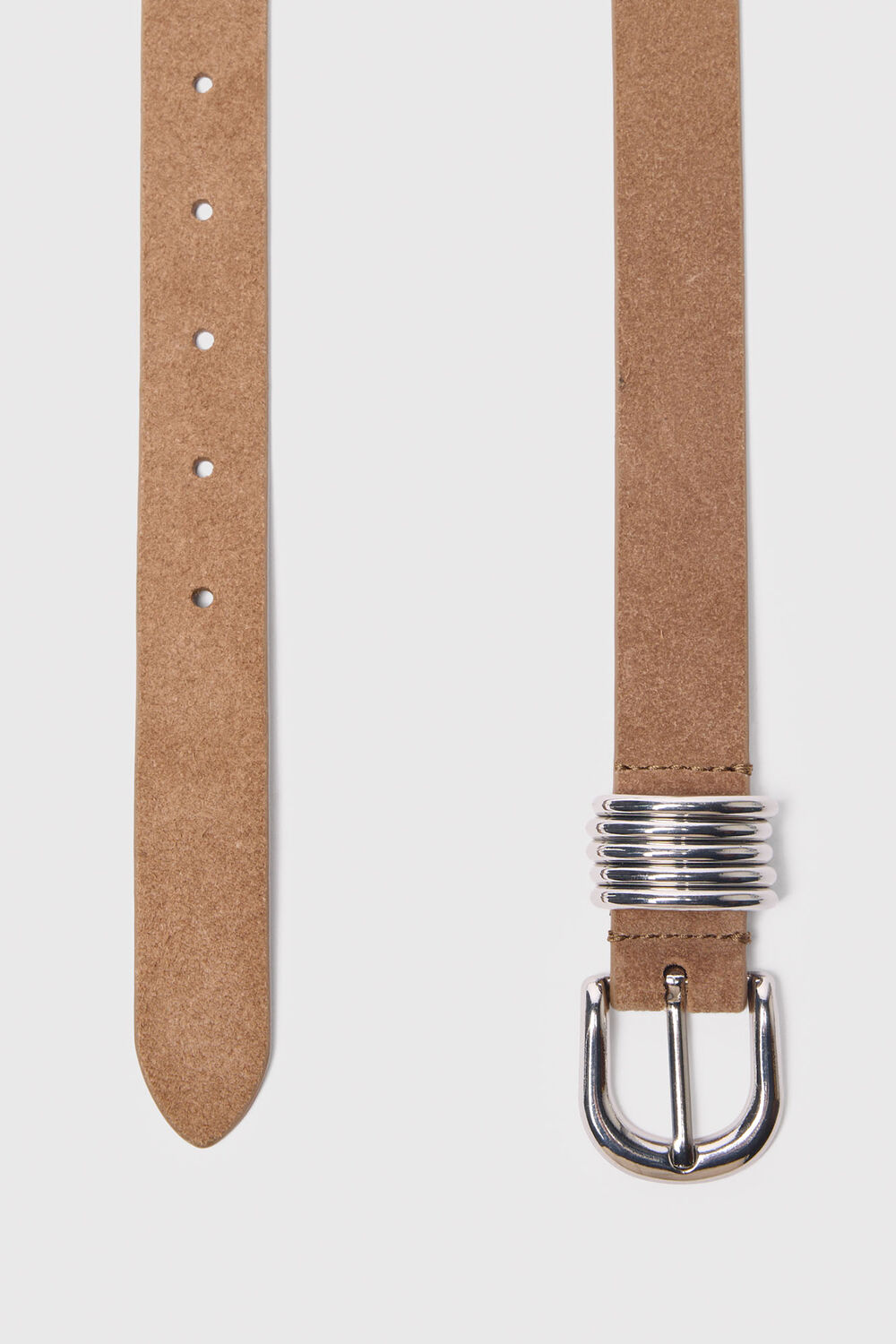 Taupe Suede Multi Ring Belt