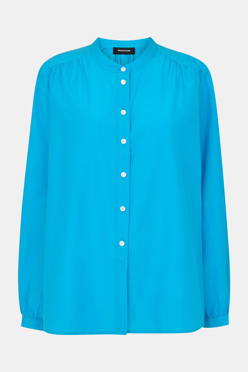 Blue Silk Cotton Trapeze Shirt
