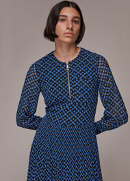 Gingham Check Pleated Dress