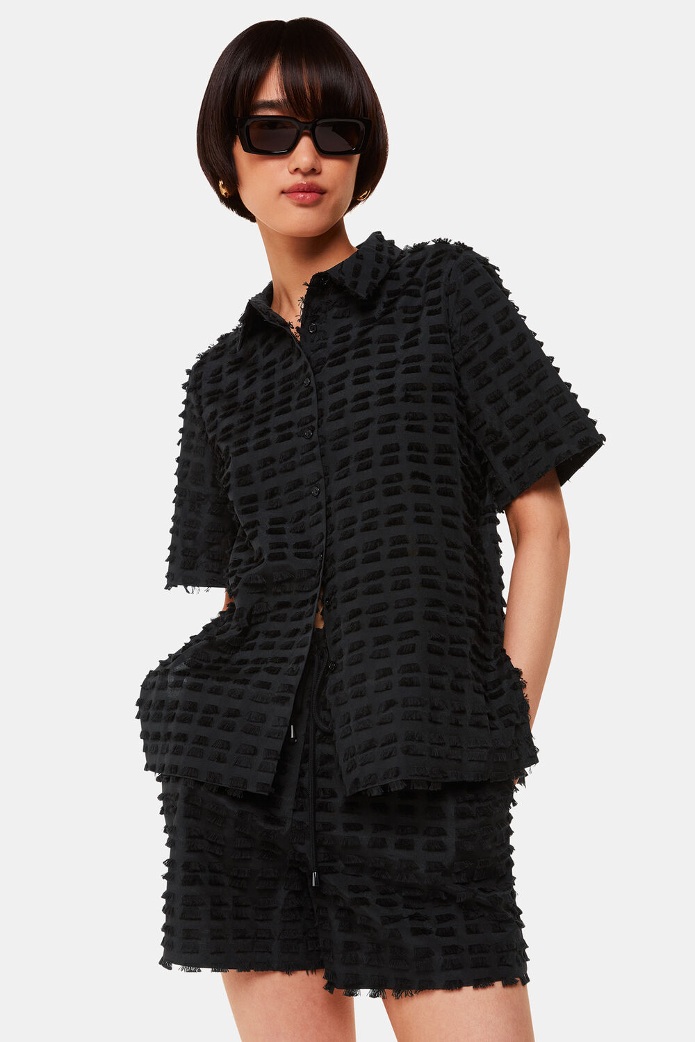 Black Cami Fringe Shirt