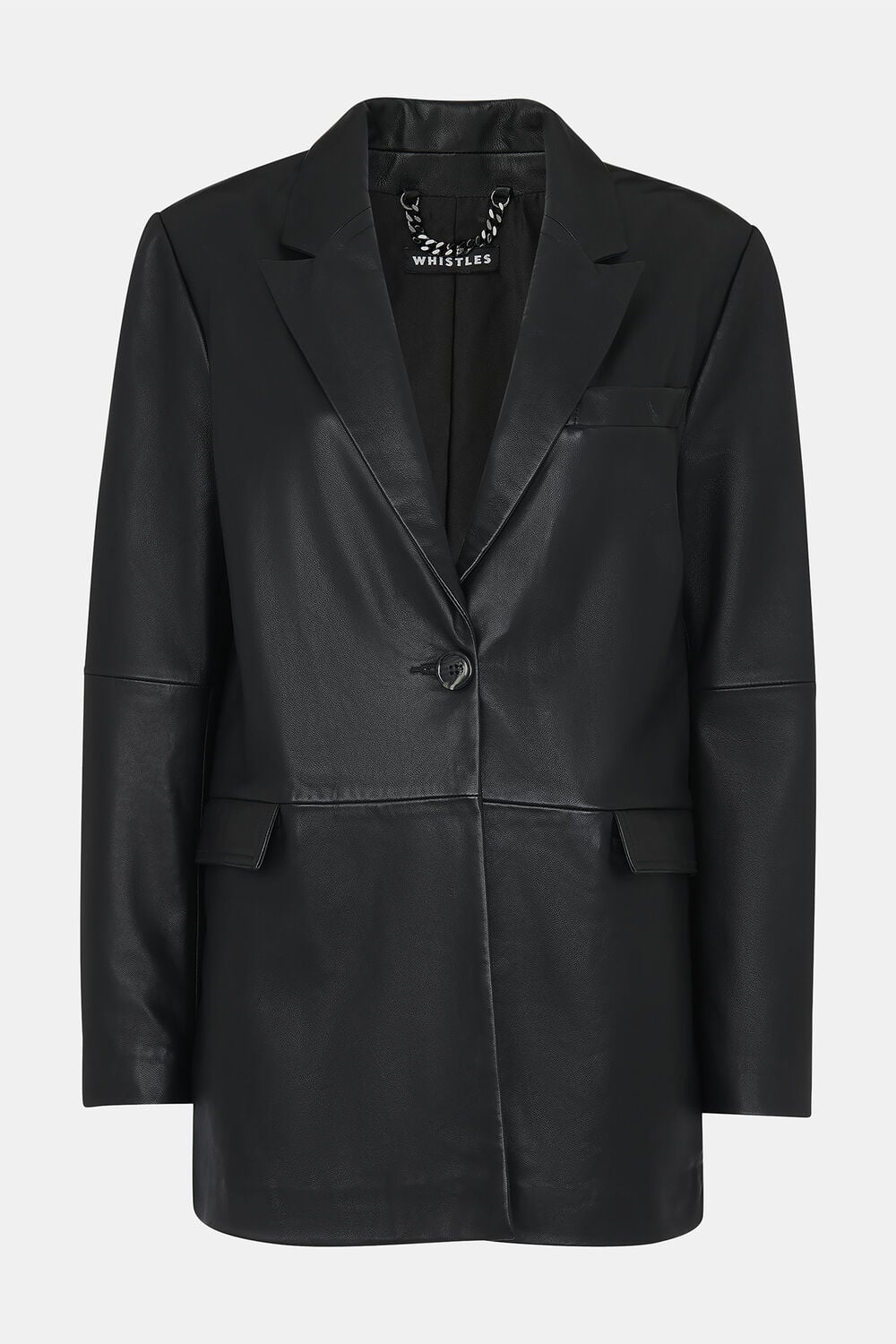 Black Stina Leather Blazer
