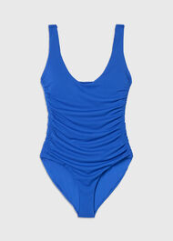 Textured Side Ruched Swimsuit