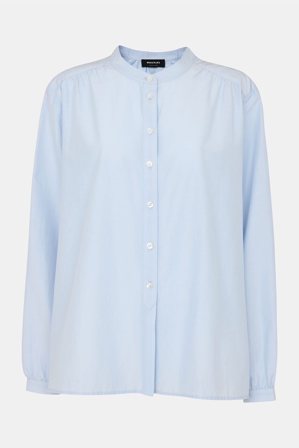 Pale Blue Silk Cotton Trapeze Shirt