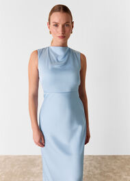 Cowl Neck Satin Maxi Dress