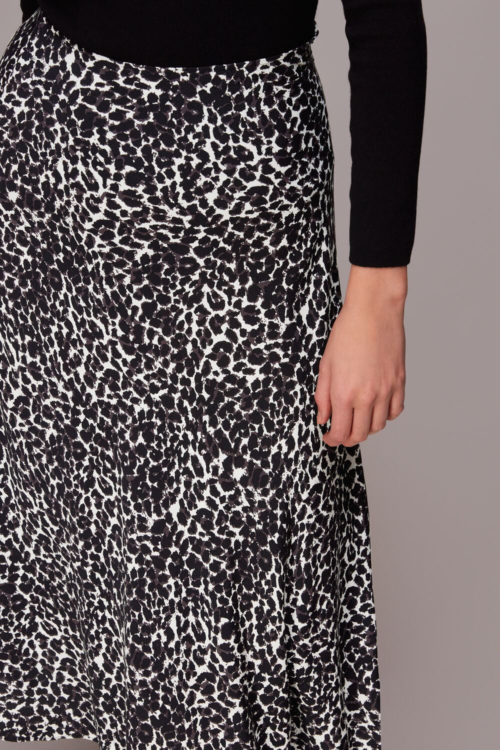 Shadow Leopard Bias Cut Skirt