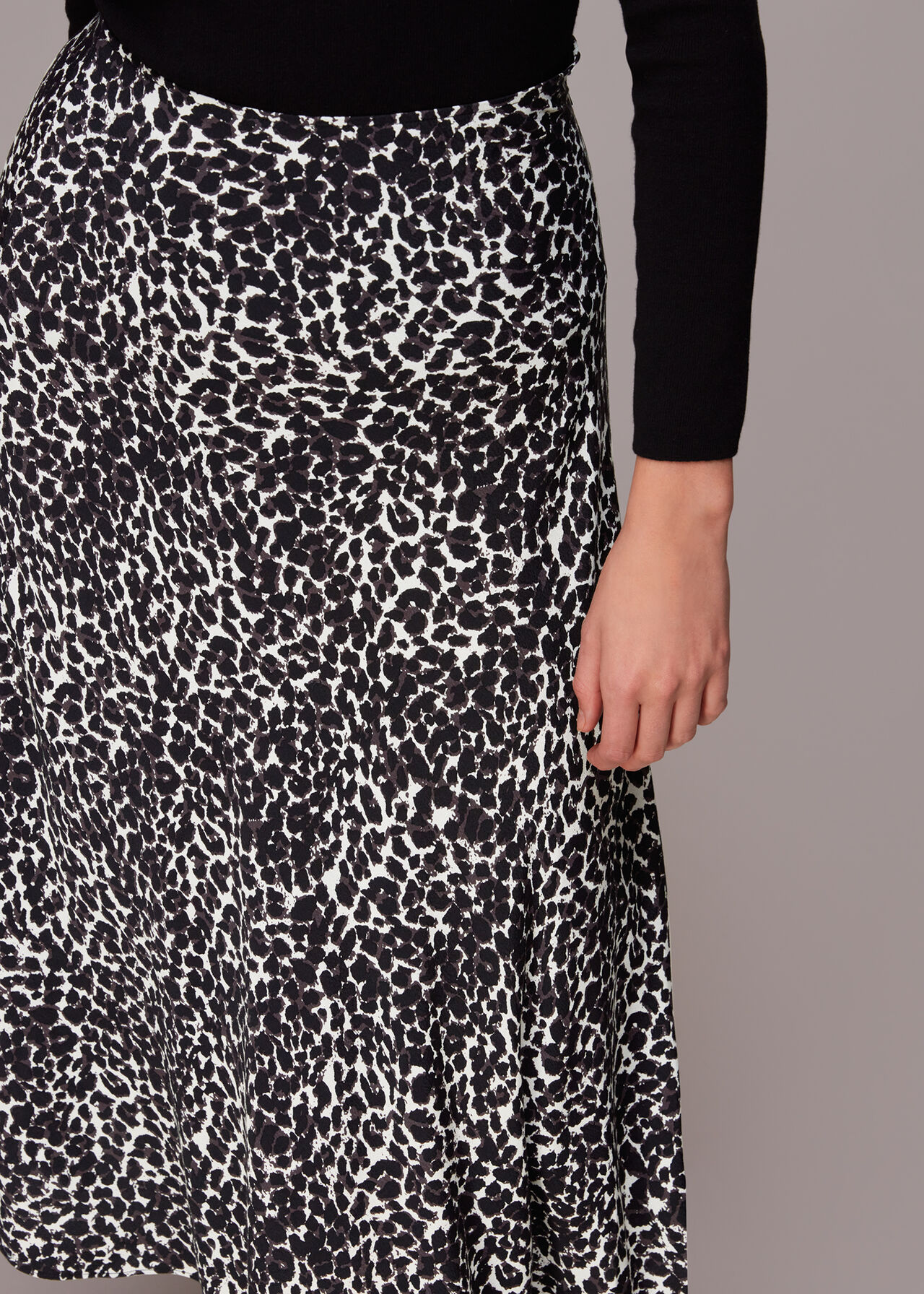 Shadow Leopard Bias Cut Skirt