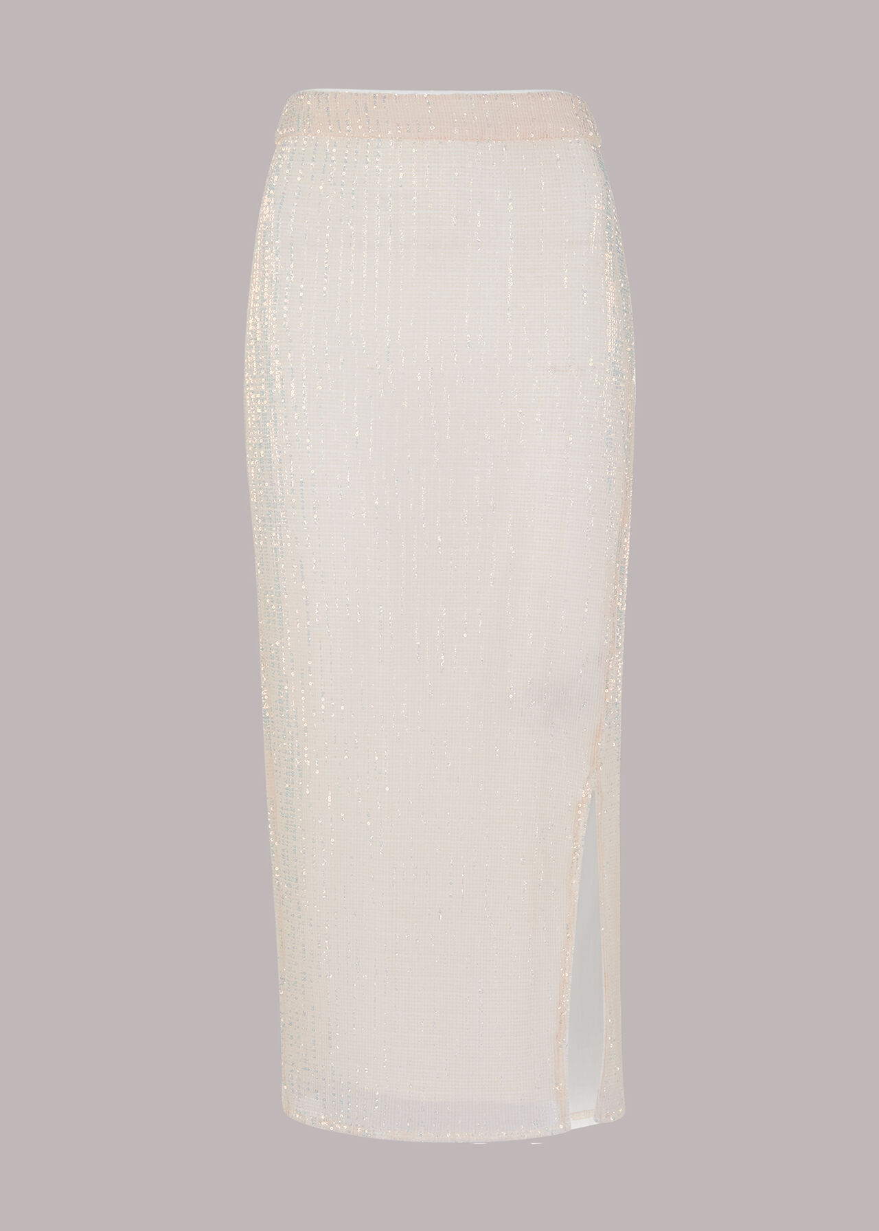 Pale Pink Sadie Sequin Column Skirt | WHISTLES | Whistles UK