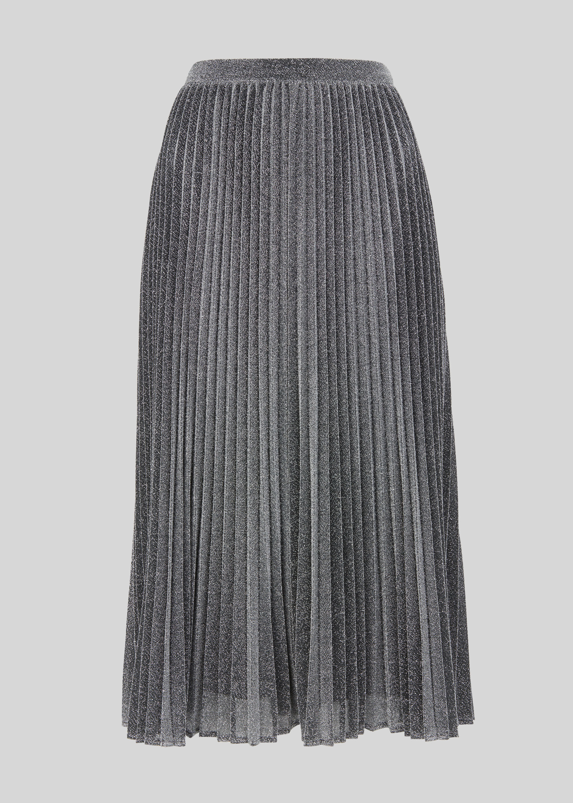 Silver Longline Sparkle Pleated Skirt