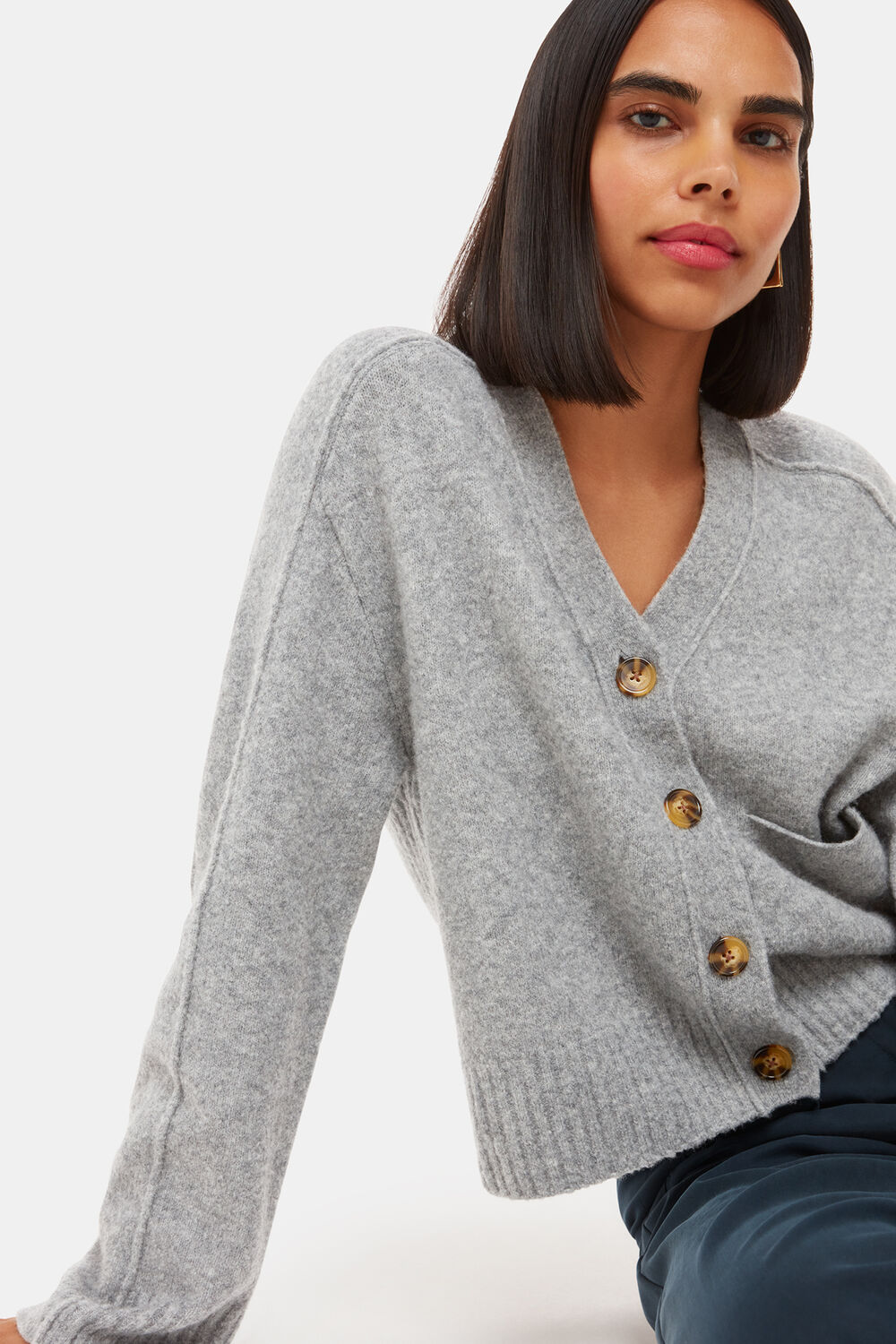 Wool Mix Pocket Cardigan