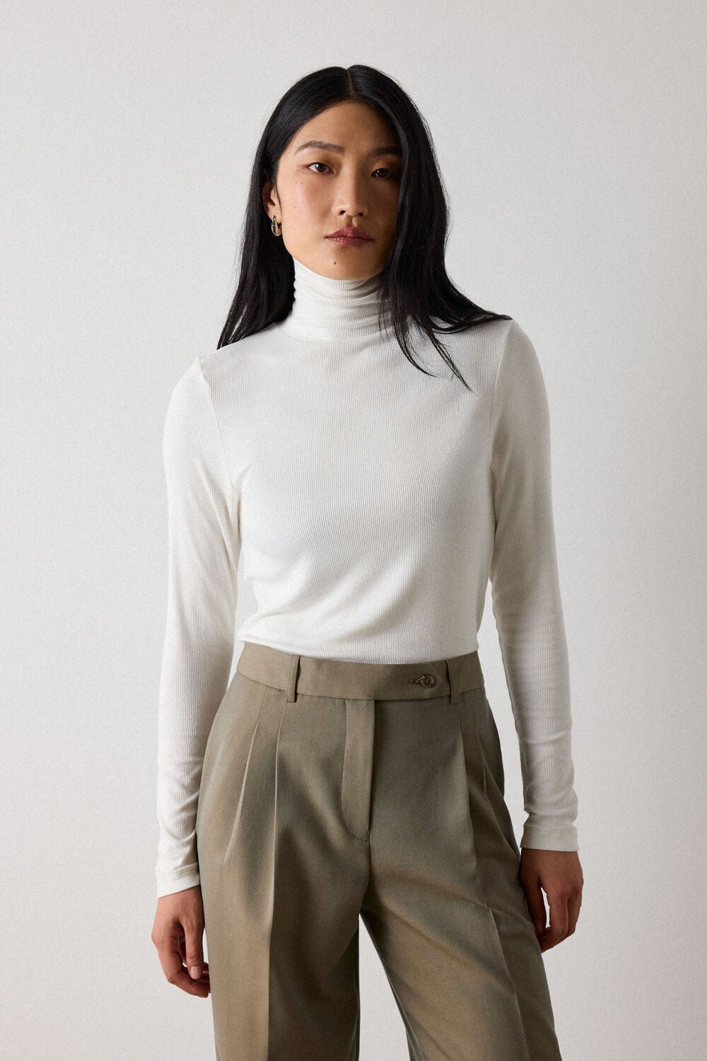 Ivory Essential Ribbed Polo