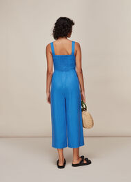 Hadley Linen Jumpsuit Blue