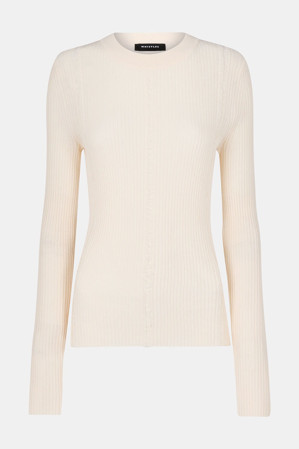 Ribbed Affect Crew Neck Knit