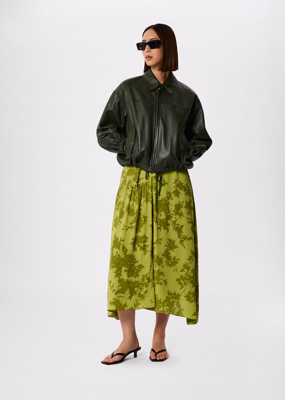 Green Petite Floral Asymmetric Dress