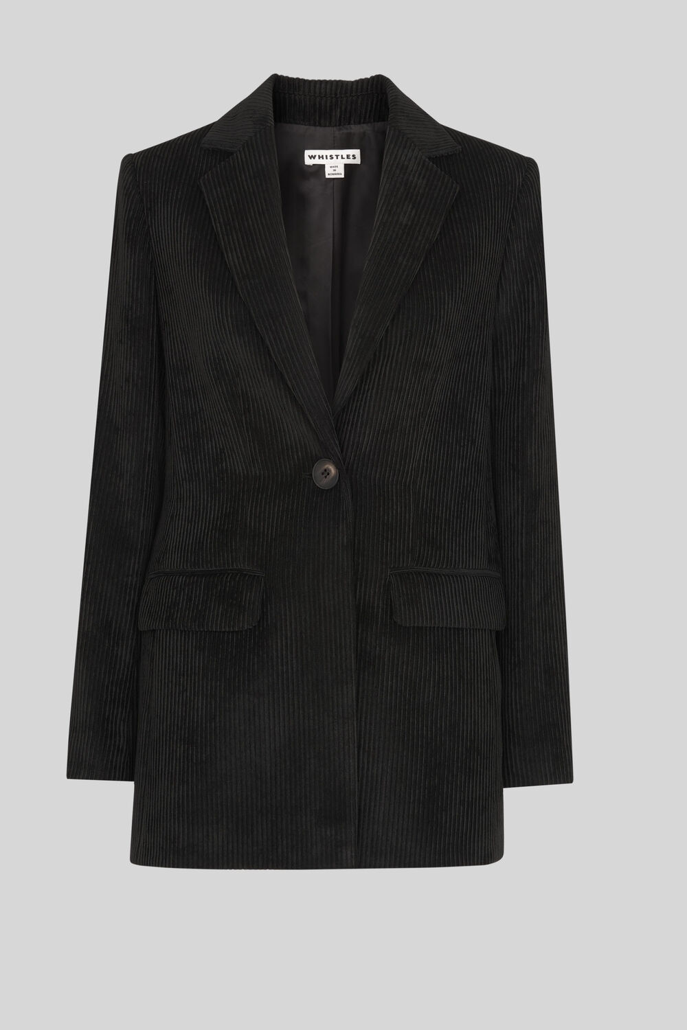 Cord Single Breasted Blazer Black
