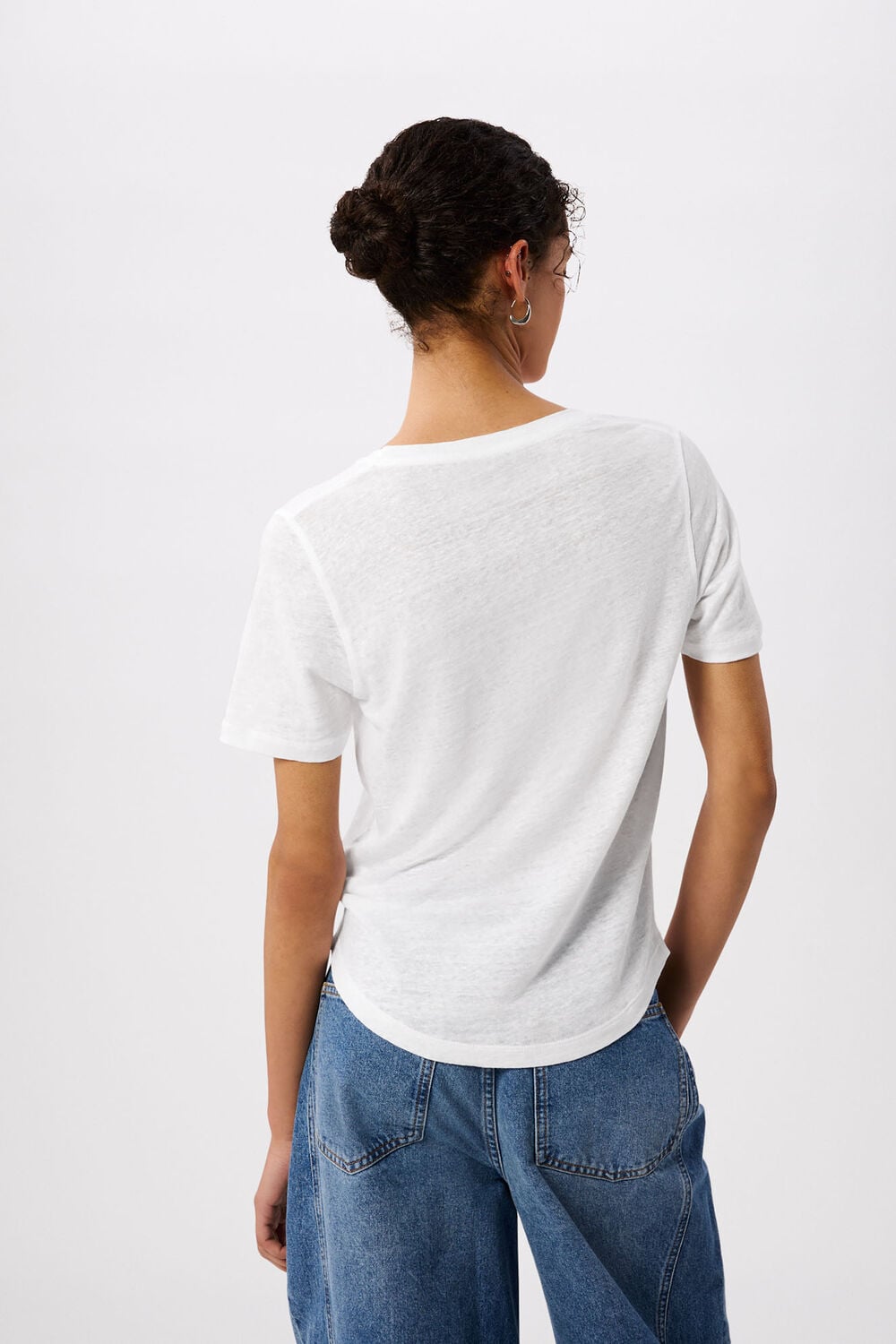 Linen V Neck T-Shirt