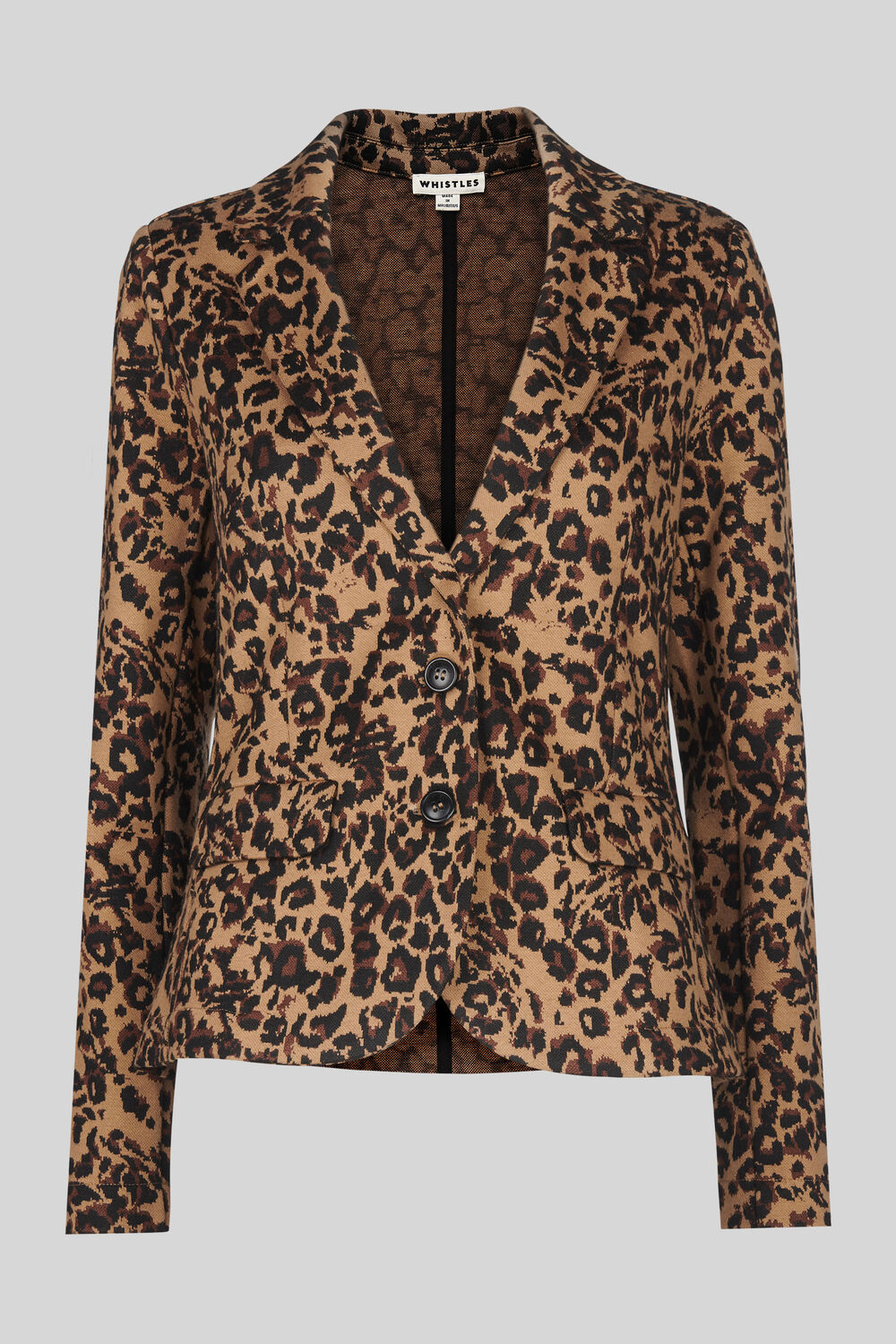 Animal Jacquard Jersey Jacket Leopard Print