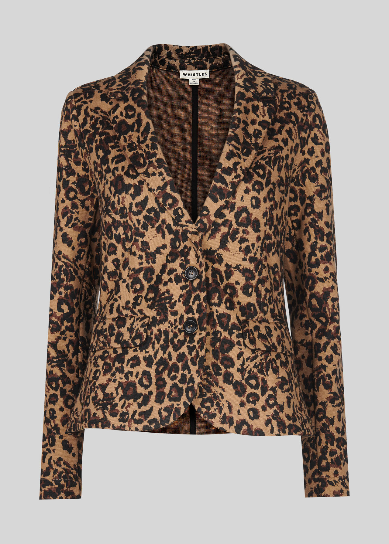 Animal Jacquard Jersey Jacket Leopard Print