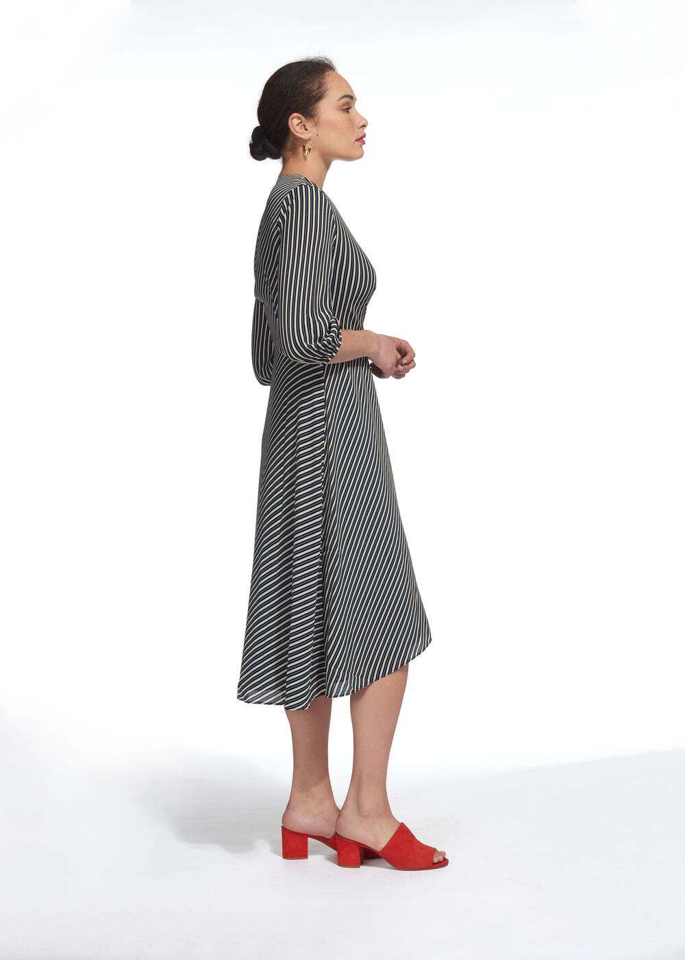 Linen Dress Midi Dress Whistles Stripe Wrap Dress Multicolour Stripe Callie  Wrap Dress WHISTLES Whistles US