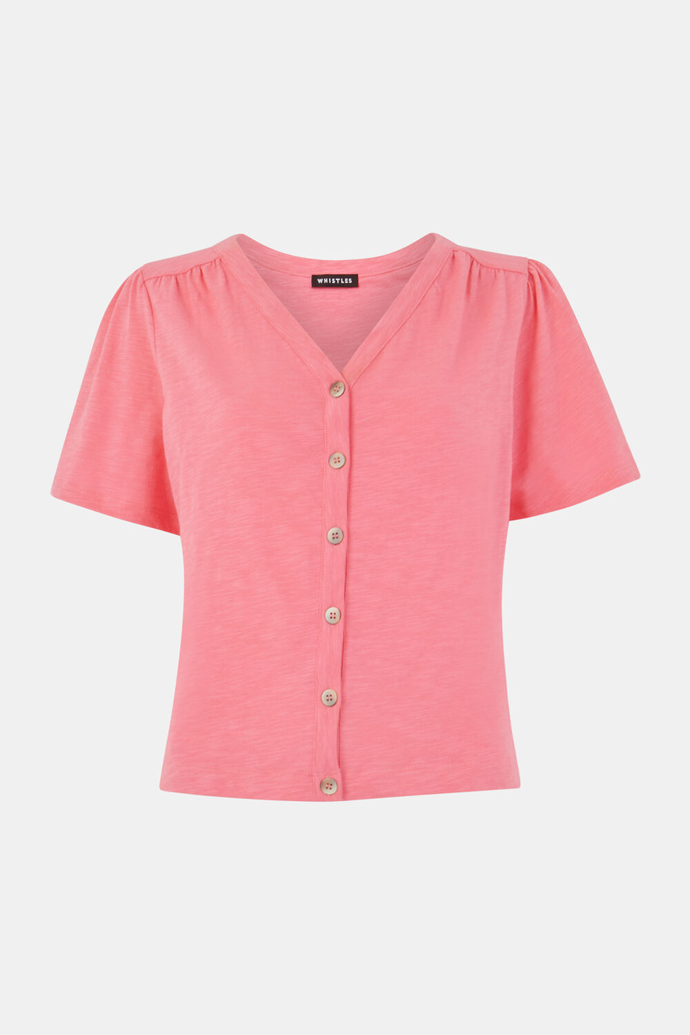 Maeve V-Neck Button Front Tee