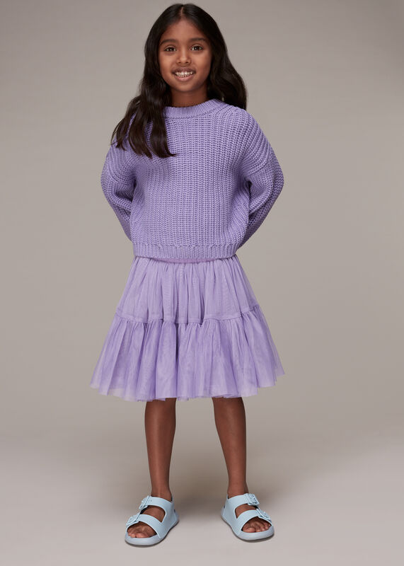 Purple Chunky Cotton Rib Sweater