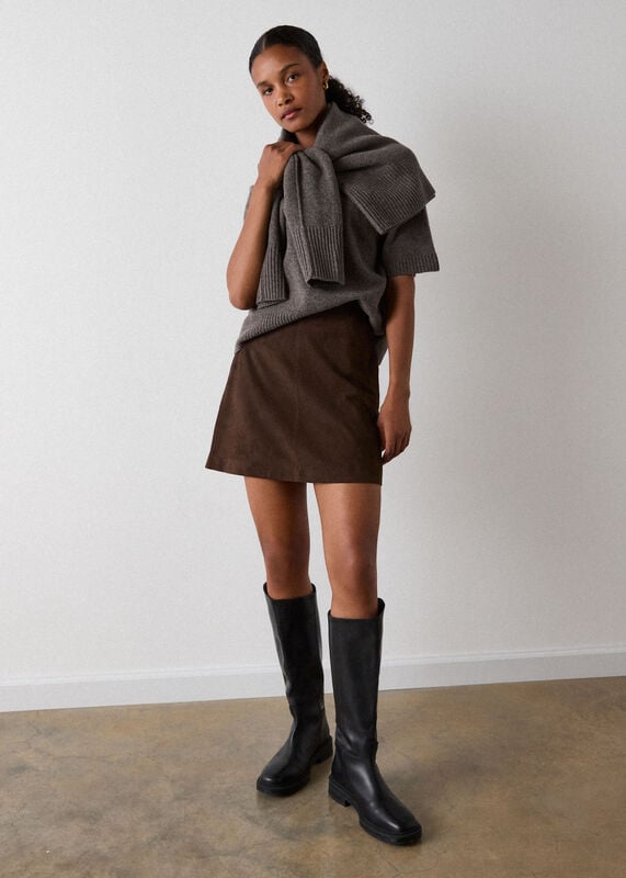 Neutral Wool Knitted Tee