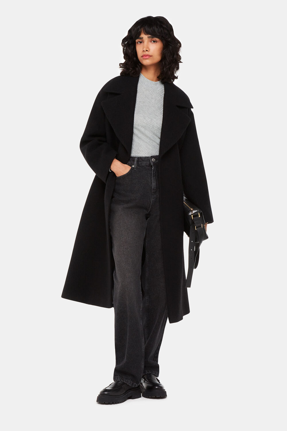 Diagonal Rib Crew Neck Top