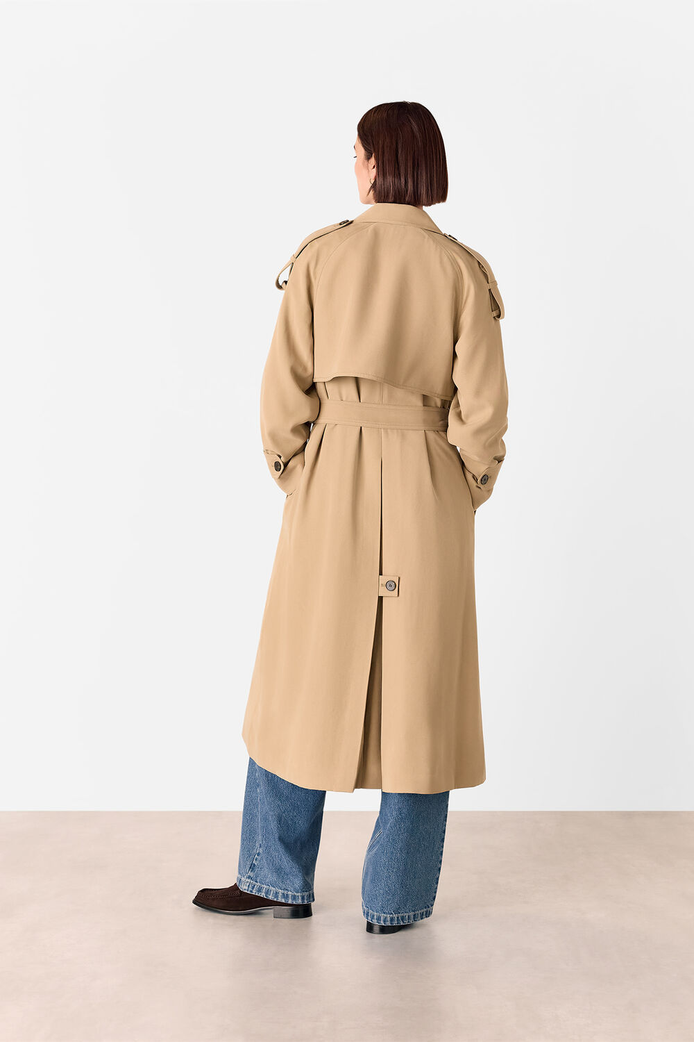 Neutral Soft Voluminous Trench Coat