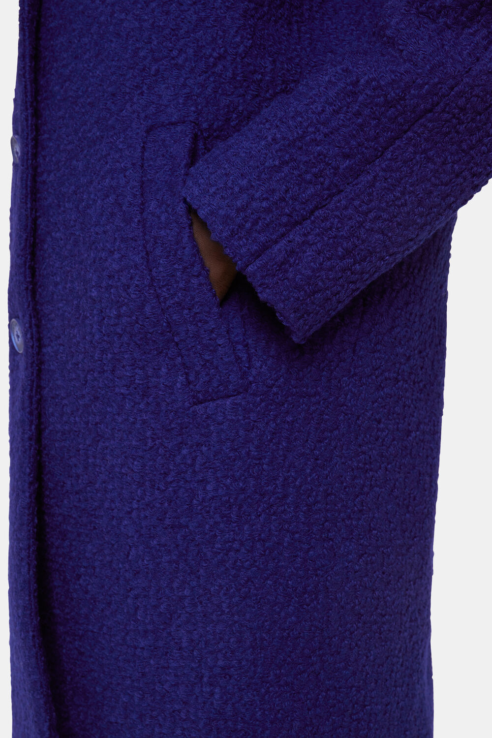 Blue Anita Wool Boucle Coat