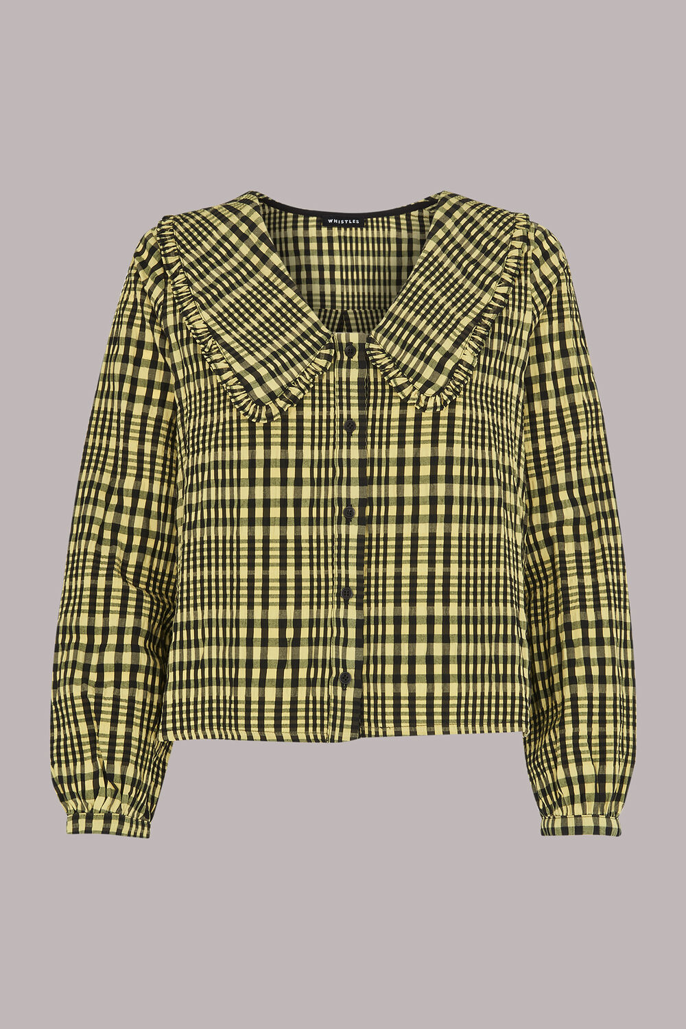 Masie Collar Detail Check Top
