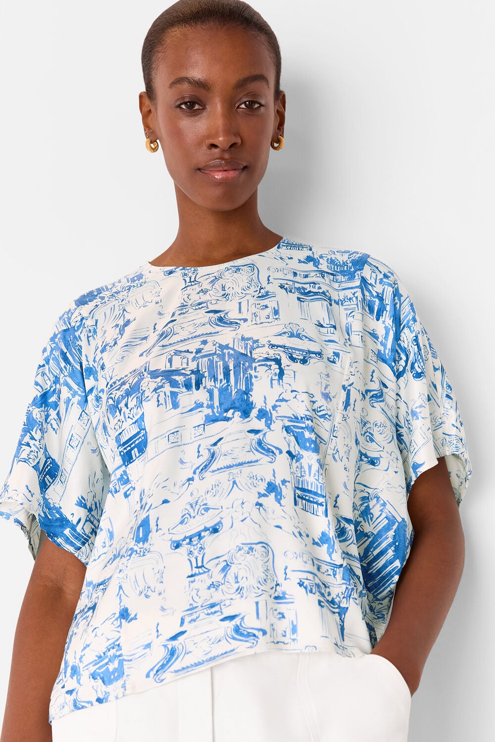 Blue Rome Print Blouse