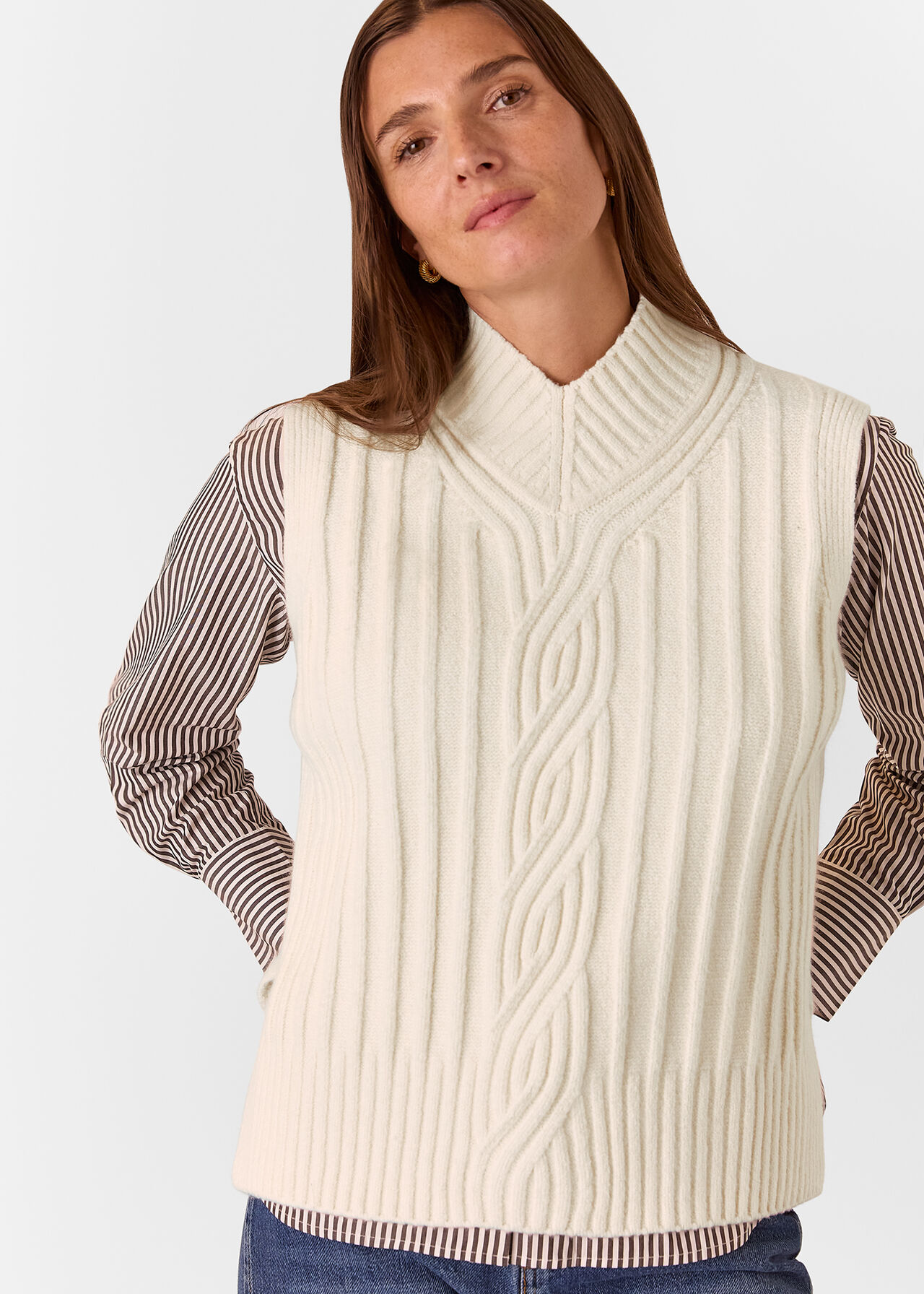 V Neck Cable Detail Tank