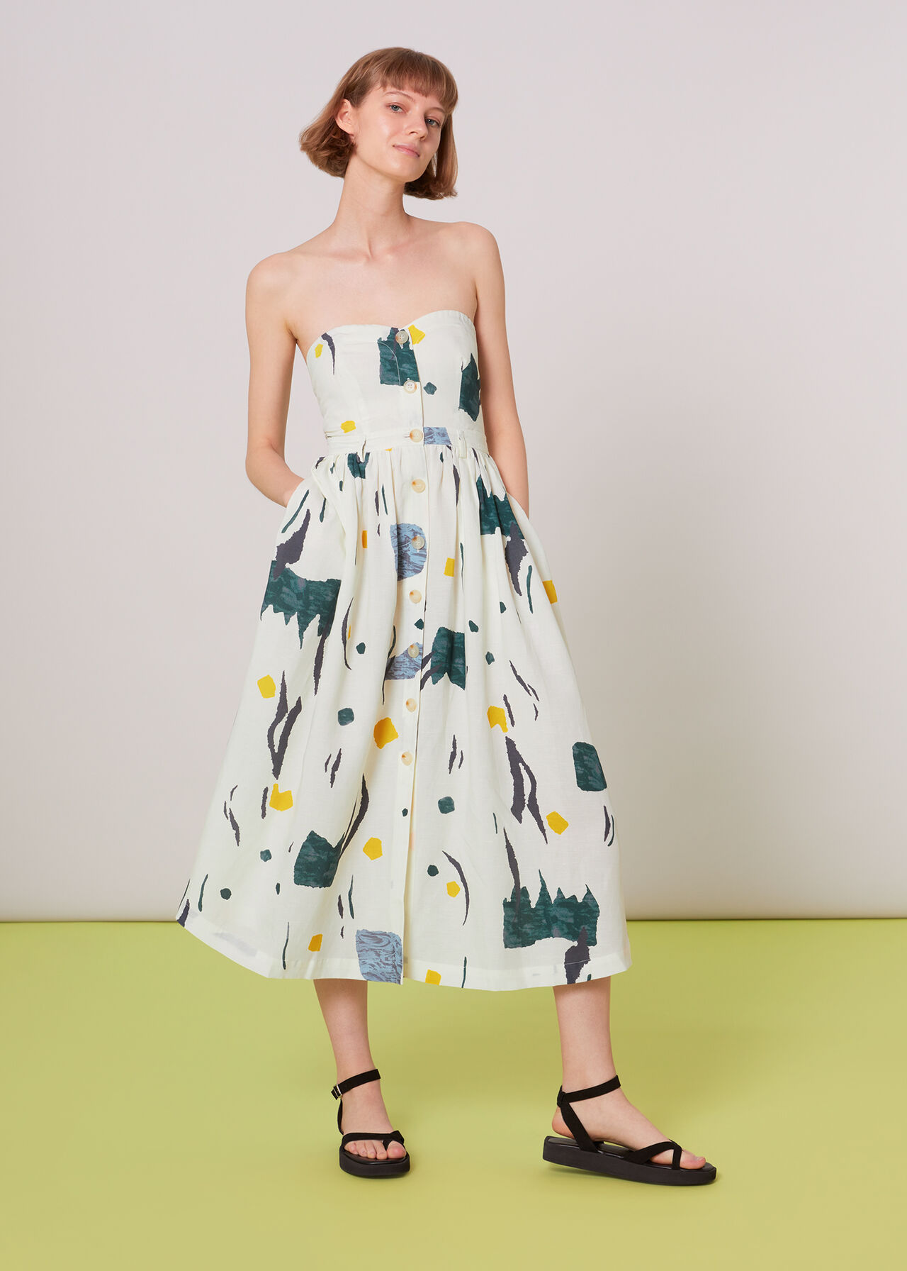Multicolour Alana Bandeau Abstract Dress, WHISTLES