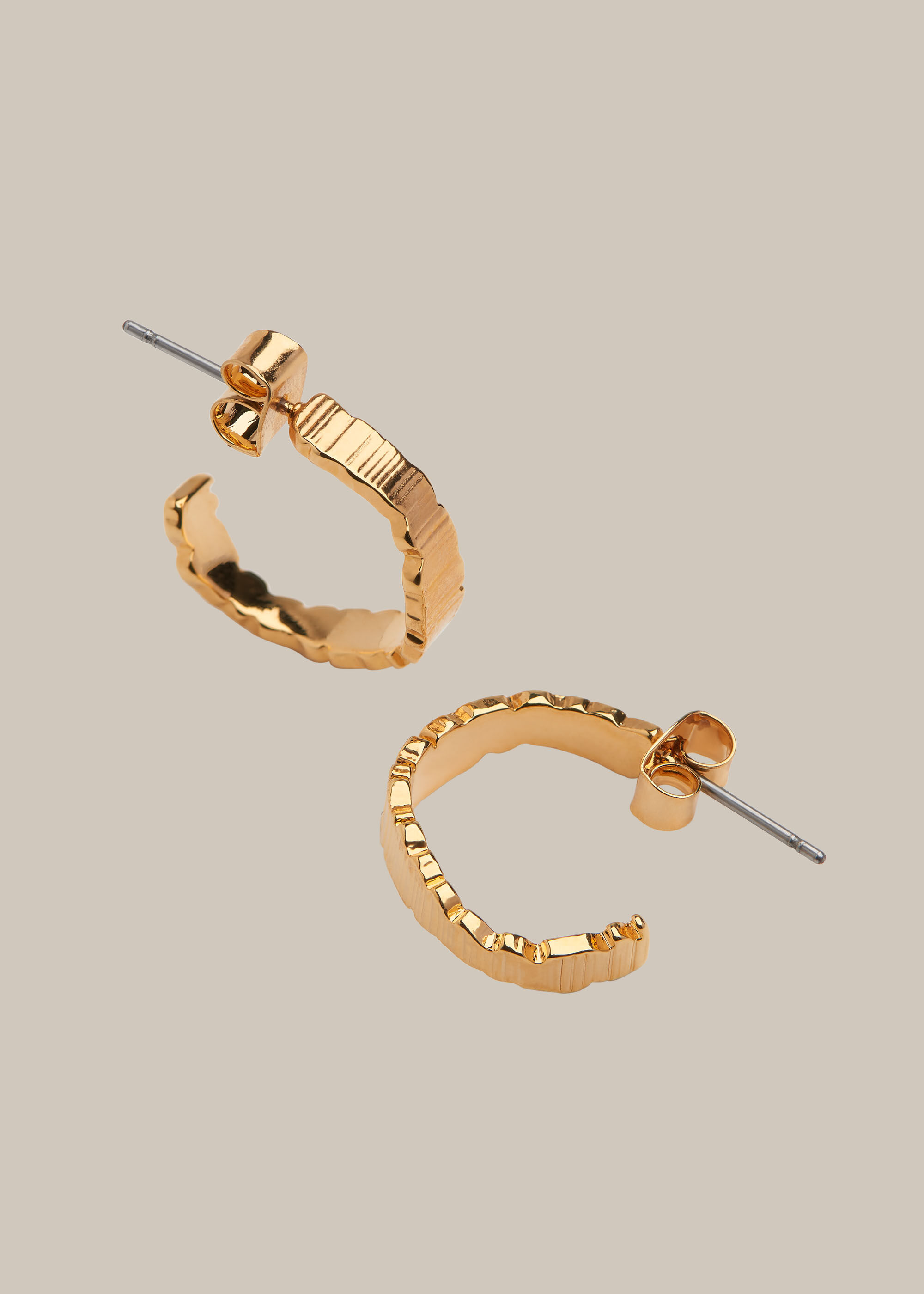 Textured gold hoops Clearance
