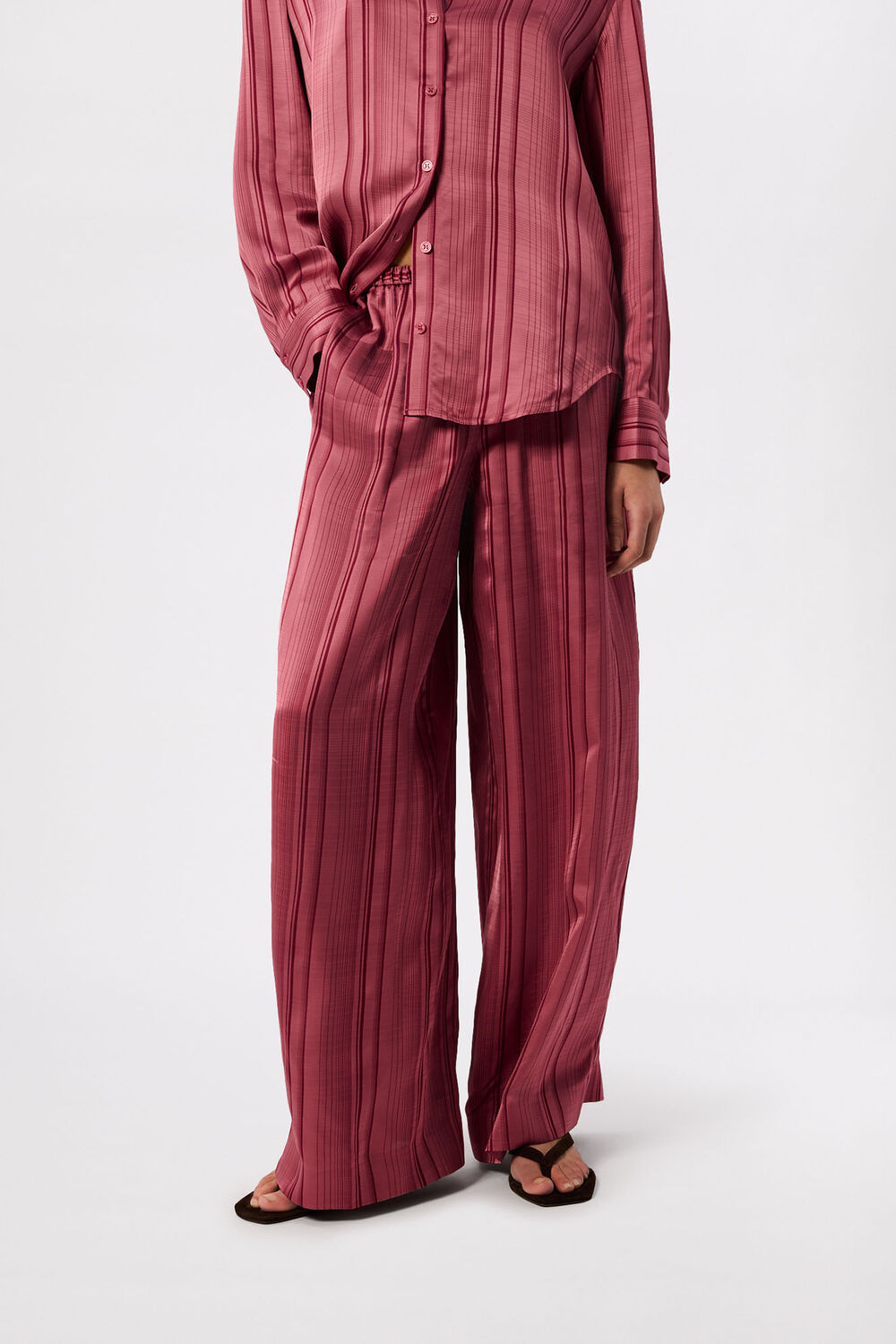 Pink Stripe Satin Trouser