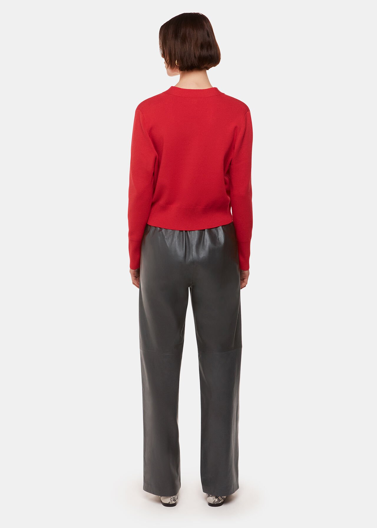 Elasticated  Leather Trouser