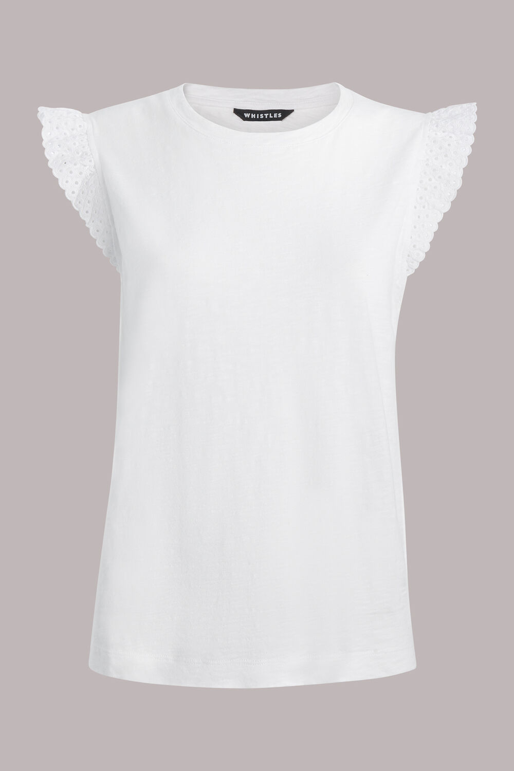 Broderie Frill Sleeve Tee