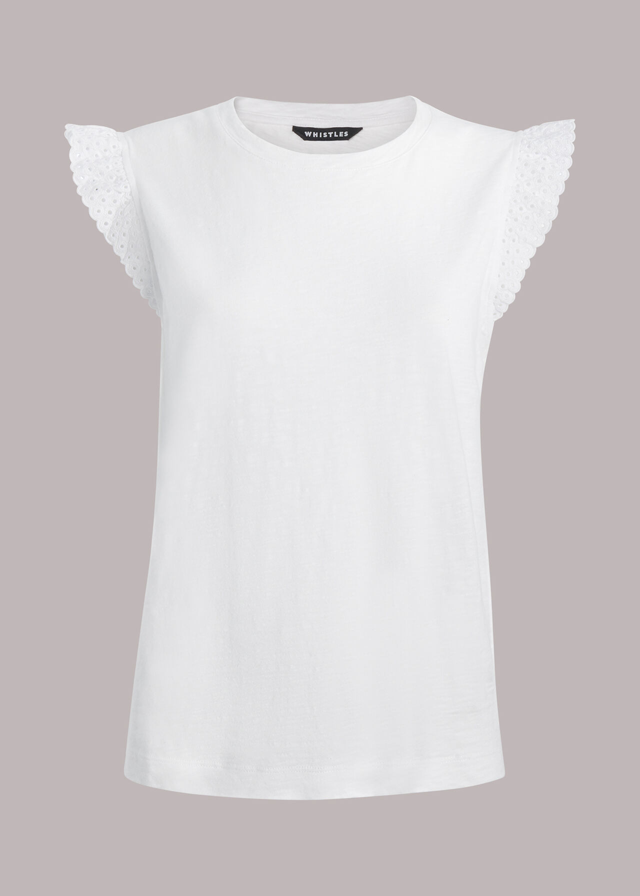 Broderie Frill Sleeve Tee