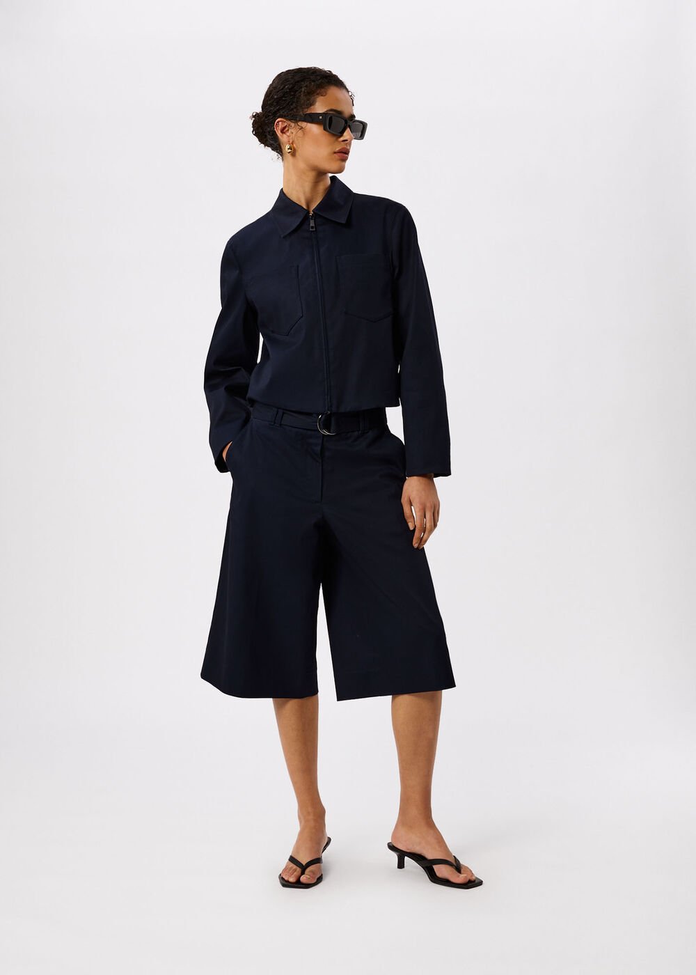 Compact Cotton Cropped Jacket