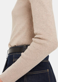 Keyhole Back Crew Neck Knit