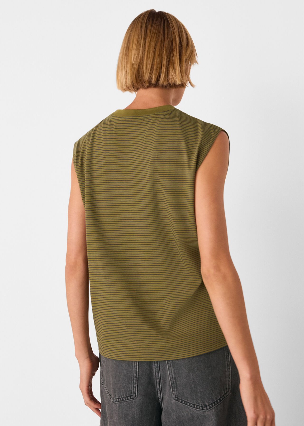 Edie Stripe Sleeveless Vest
