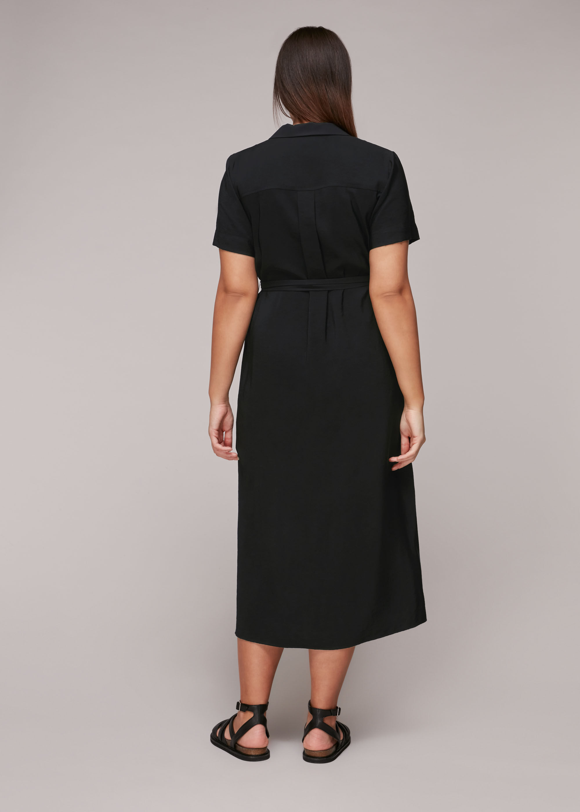 Casual black shirt dress deals