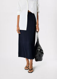 Plisse Column Midi Skirt