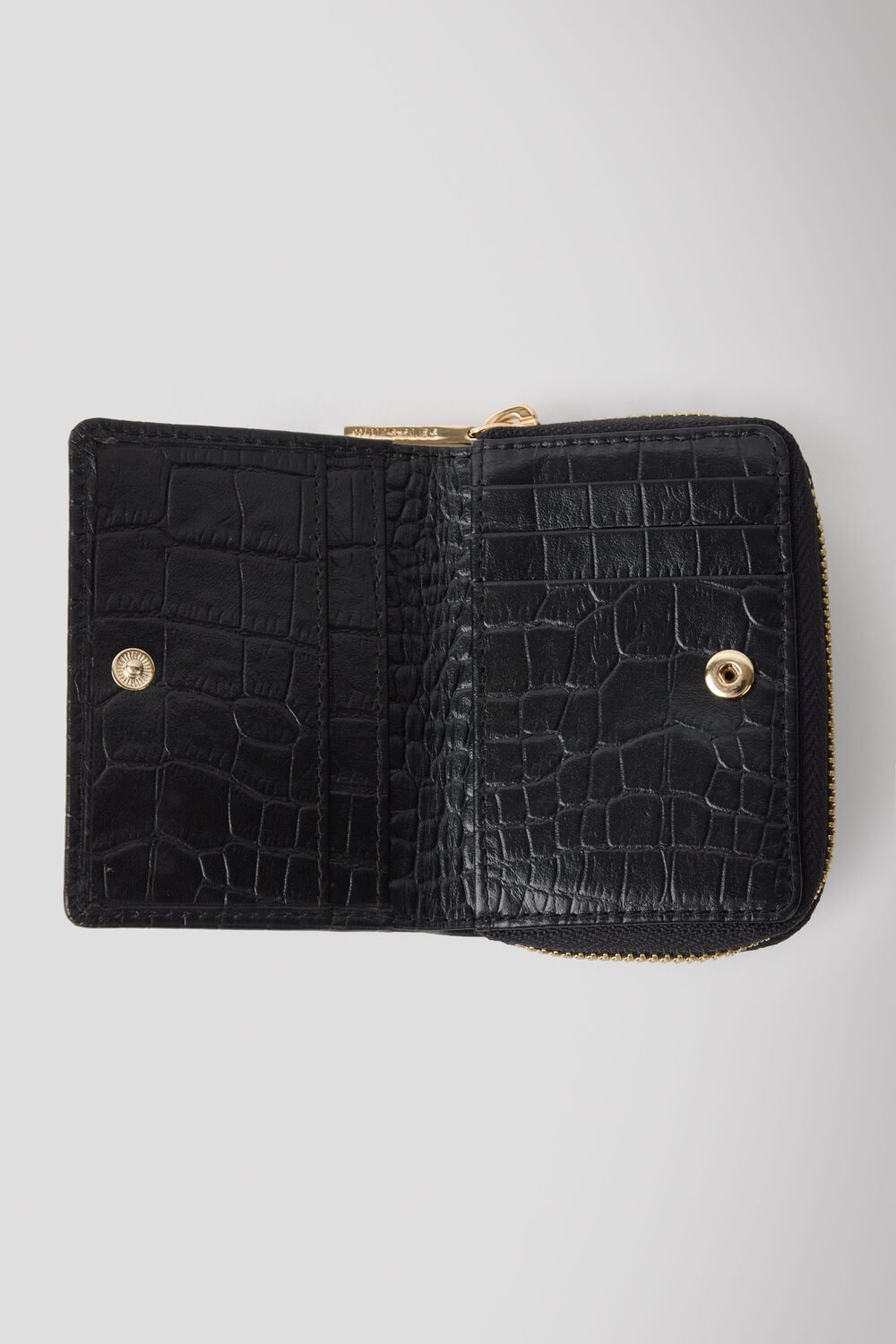 Shiny Croc Koa Compact Purse