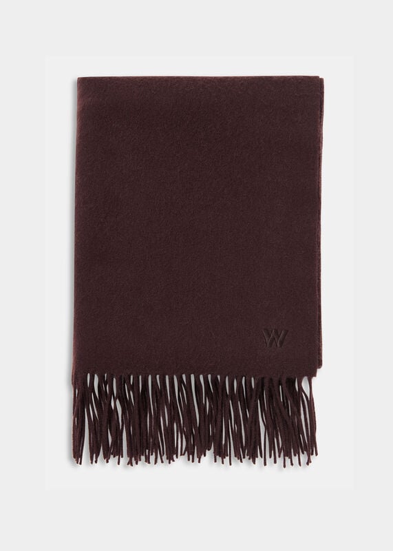 Chocolate Fringed Blanket Scarf