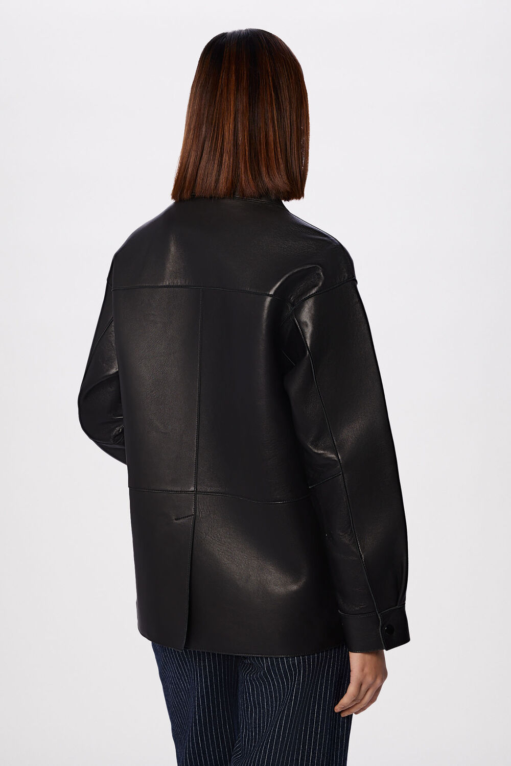 Black Clean Bonded Leather Jacket