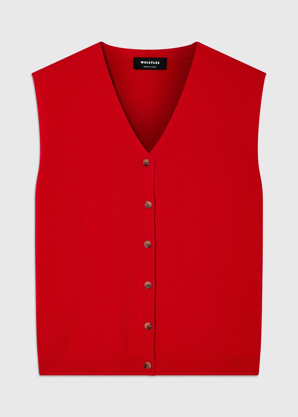 V Neck Button Front Knit Tank