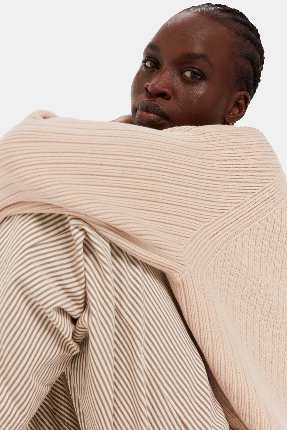 Brown Tessa Stripe Casual Trouser