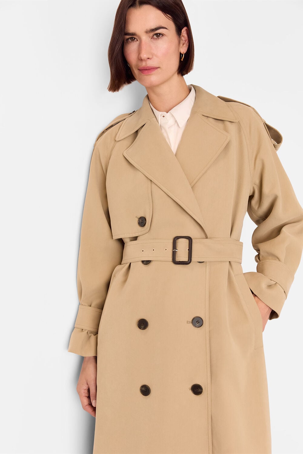 Neutral Soft Voluminous Trench Coat