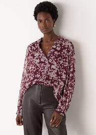 Inky Floral Long Sleeve Blouse